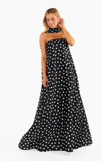 Dames polka dot avondjurk - elegante tube design voor formele evenementen
