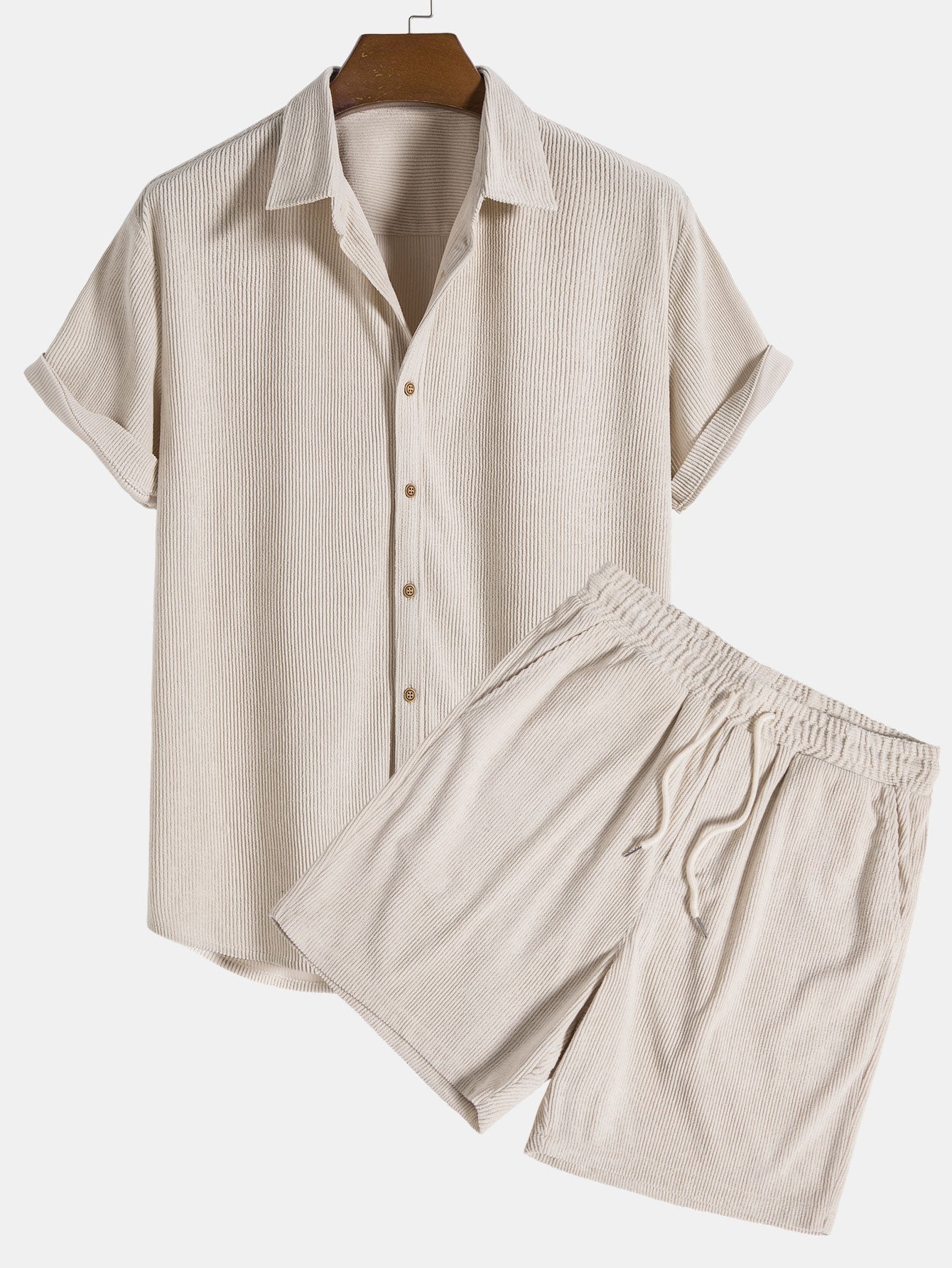 Dames geribde short sleeve shirt - relaxte pasvorm casual wear - zachte stof knooptop voor elke dag
