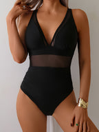 Dames sculpting badpak - elegante zwarte luxe strandmode voor stijlvolle volwassen vrouwen