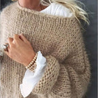 Dames trui zachte oversized chunky knit jumper - comfy knitwear voor casual dagelijks gebruik