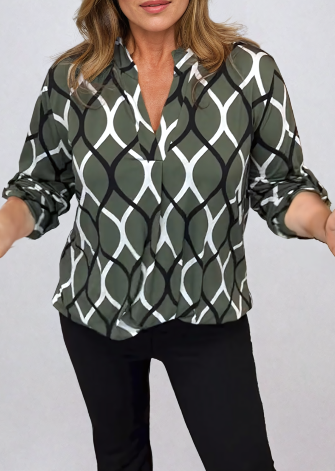 Vrouwen blouse casual luchtig en gezellig - chique lange mouw top voor kantoor of casual uitjes