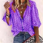Damesblouses - lichtgewicht en ademend zomerbloesje - elegante knoopsluiting voor casual dagen
