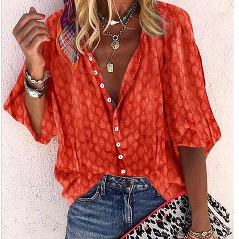 Damesblouses - lichtgewicht en ademend zomerbloesje - elegante knoopsluiting voor casual dagen