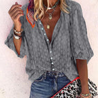 Damesblouses - lichtgewicht en ademend zomerbloesje - elegante knoopsluiting voor casual dagen