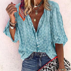 Damesblouses - lichtgewicht en ademend zomerbloesje - elegante knoopsluiting voor casual dagen
