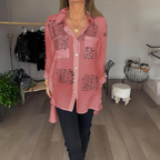Dames blouse van viscose met knopen - elegante print voor casual kantoorlooks