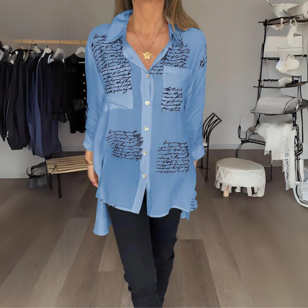 Dames blouse van viscose met knopen - elegante print voor casual kantoorlooks
