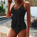 Zwemkleding - elegante dames ruffle zwemtop