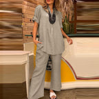 2-delige dames blouse- en broekset - stijlvolle casual look voor elke dag