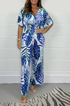 Dames jumpsuit met relaxte fit en bloemenprint - veelzijdige casual outfit voor elke gelegenheid