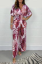 Dames jumpsuit met relaxte fit en bloemenprint - veelzijdige casual outfit voor elke gelegenheid