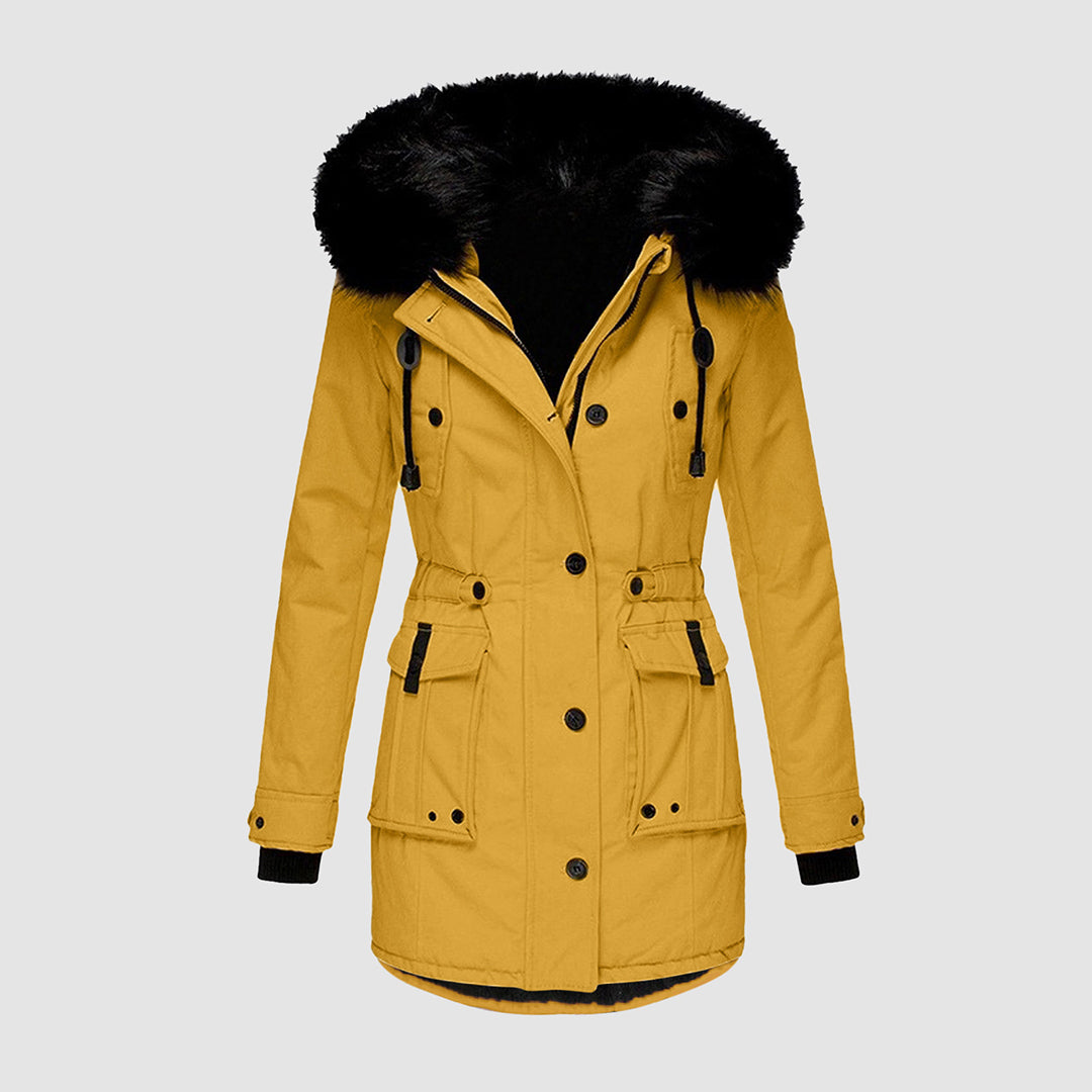 Winterjas met capuchon voor dames - comfortabele bontvoering - Bakkermode.nl
