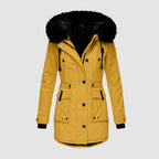 Dames winter parka jas - trendy gewatteerde jack met faux fur rand