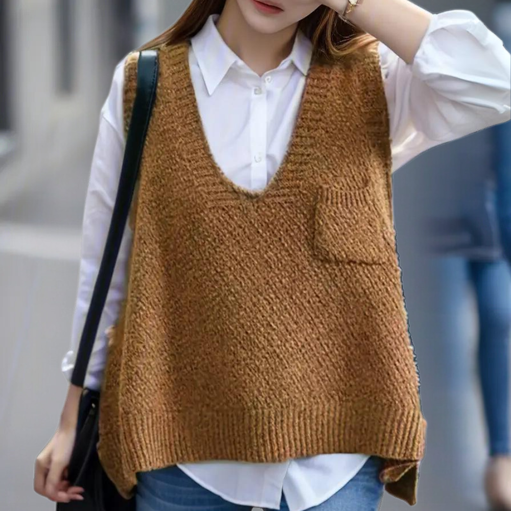 Gebreide vest - stijlvolle dames sleeveless trui