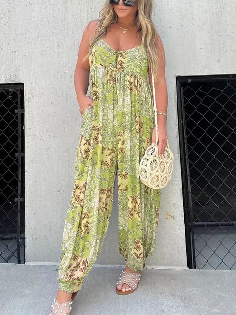 Dames bloemen jumpsuit - lichtgewicht zomerkleding voor ontspannen buitenactiviteiten