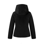 Dames gewatteerde fleecejack met capuchon - stijlvolle zwarte reversible winterjas