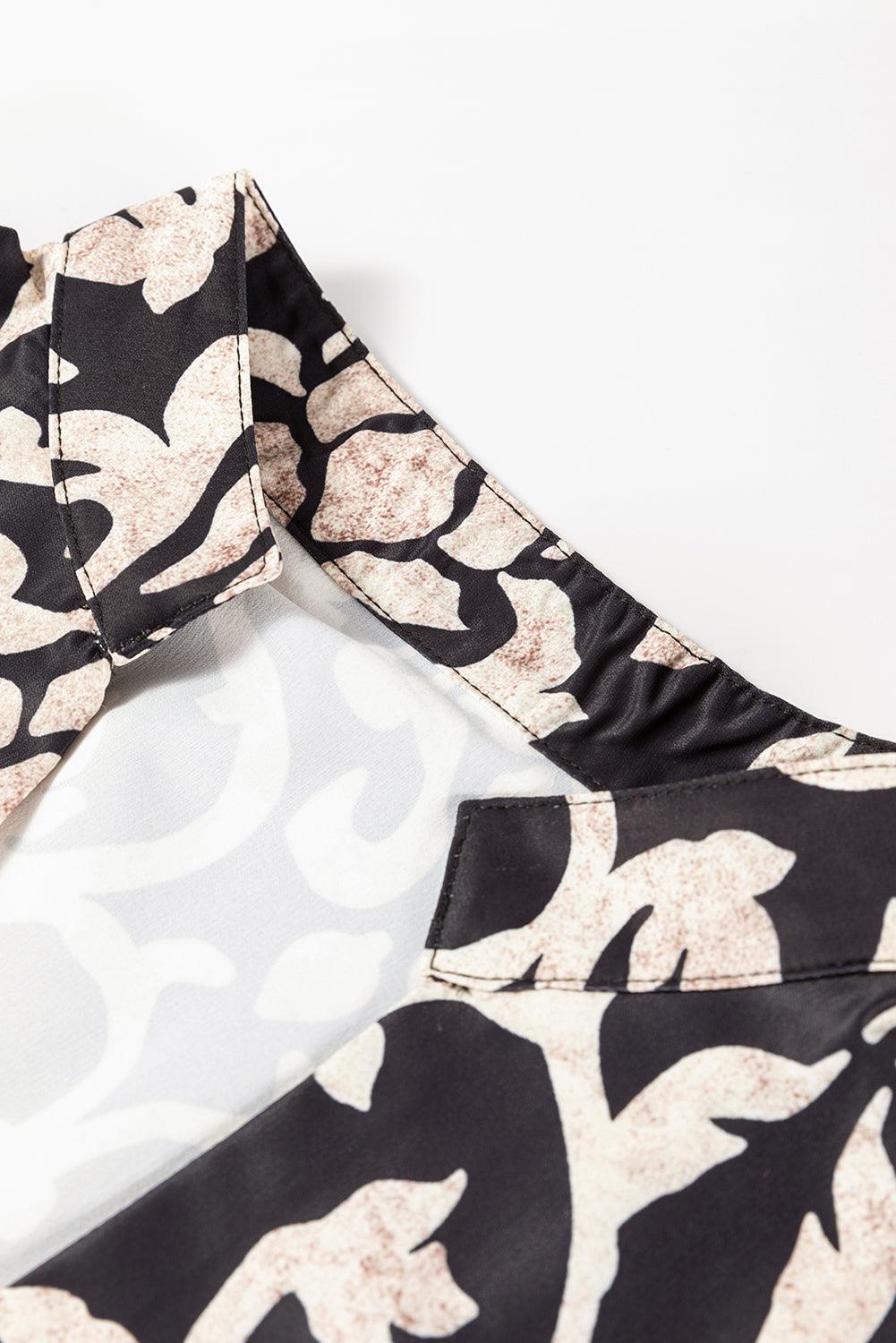 Florale mode - elegantie met zwart dames mini-jurkje met vintage print