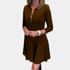 A-lijn jurk met ronde hals - stijlvolle damesjurk