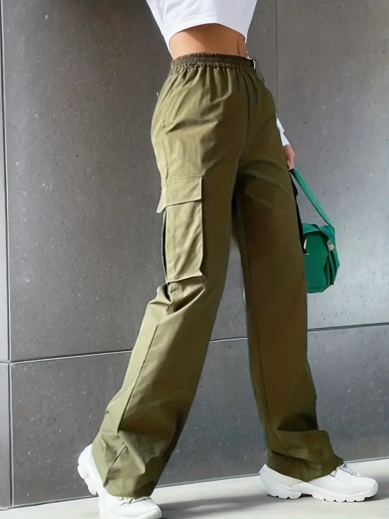 Dames cargo broeken - trendy groene casual wear voor elke gelegenheid - stijlvolle en functionele broek
