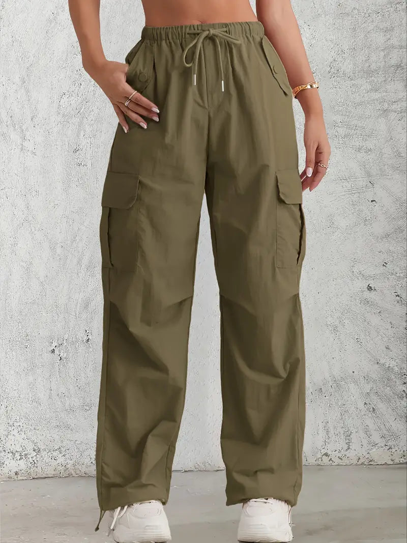 Hoge taille cargobroek - dames utilitaire broek - Bakkermode.nl