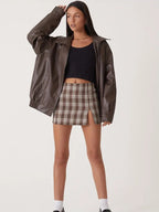 Leren bomberjack - stijlvolle dames ritsoutwear