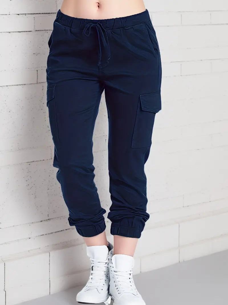 Dames sweatpants in relaxte pasvorm met functionele zakken - dagelijkse casual wear