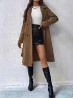 Trenchcoat - stijlvolle lange damesjas met strikriem en knoopdetails