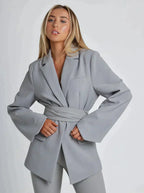 Blazer met riem - dames jacket voor veelzijdige styling