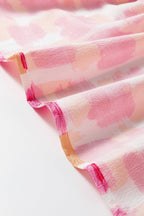 Mouwloze mini jurk - abstracte roze print damesjurk