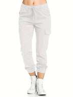 Dames sweatpants in relaxte pasvorm met functionele zakken - dagelijkse casual wear