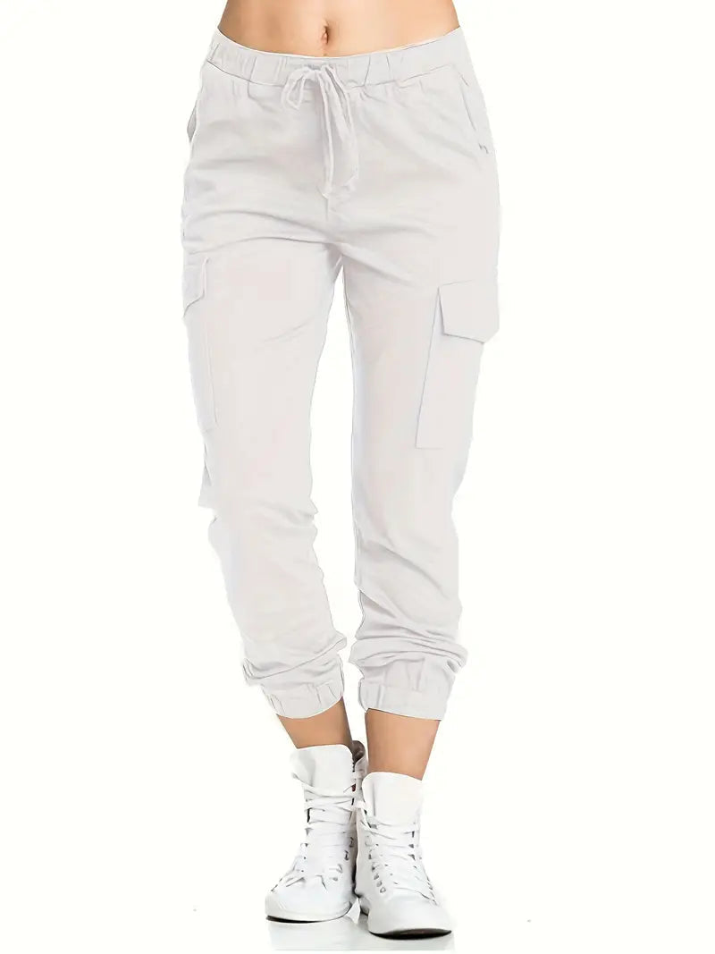Dames sweatpants in relaxte pasvorm met functionele zakken - dagelijkse casual wear