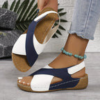 Dames wedge sandalen met orthopedische ondersteuning - casual instappers voor dagelijkse uitjes