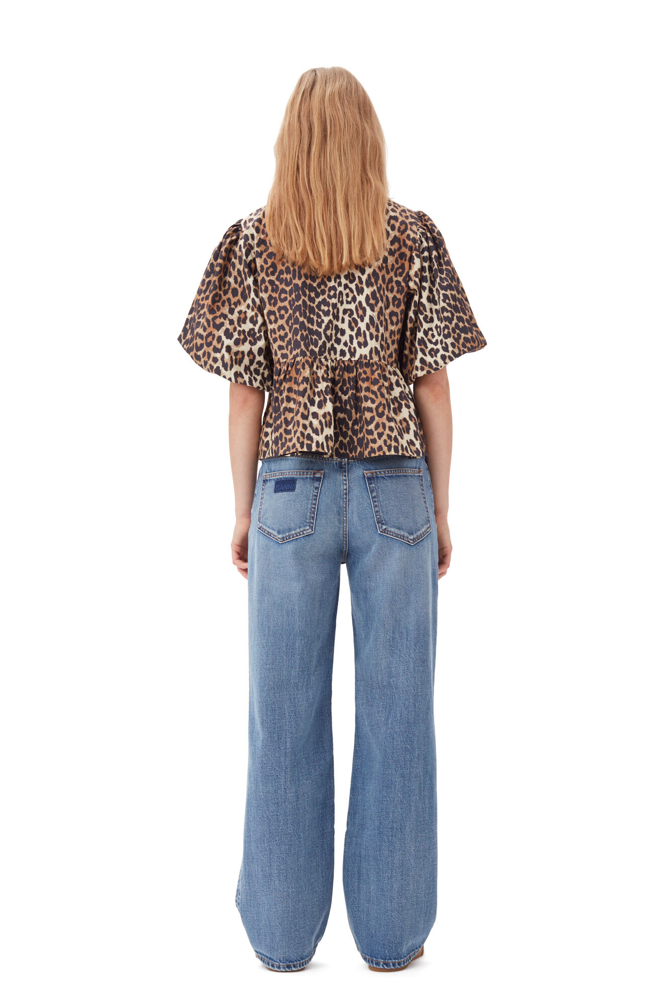 Leopardprint blouse - trendy dames top met pofmouwen