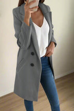 Dubbelbreasted blazer voor dames zwart en grijs - elegant en veelzijdig - Bakkermode.nl