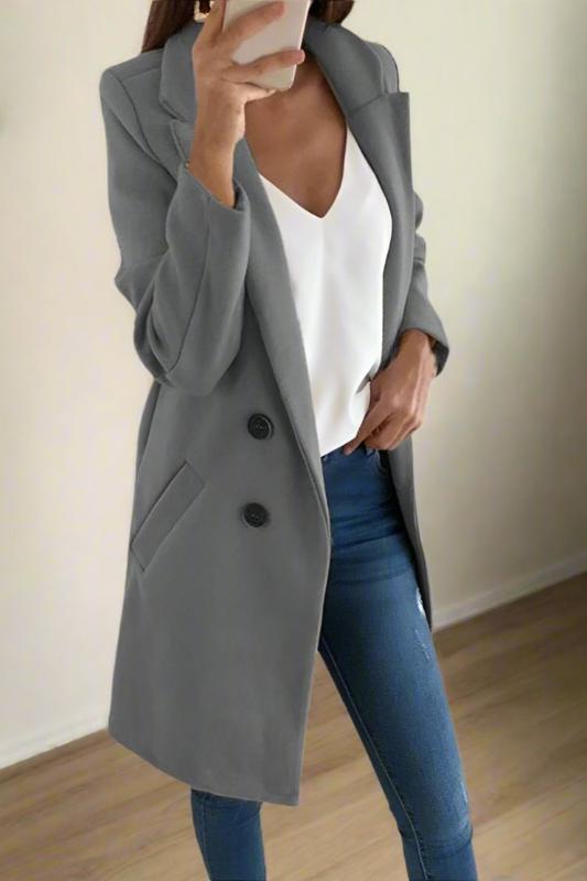 Dubbelbreasted blazer voor dames zwart en grijs - elegant en veelzijdig - Bakkermode.nl