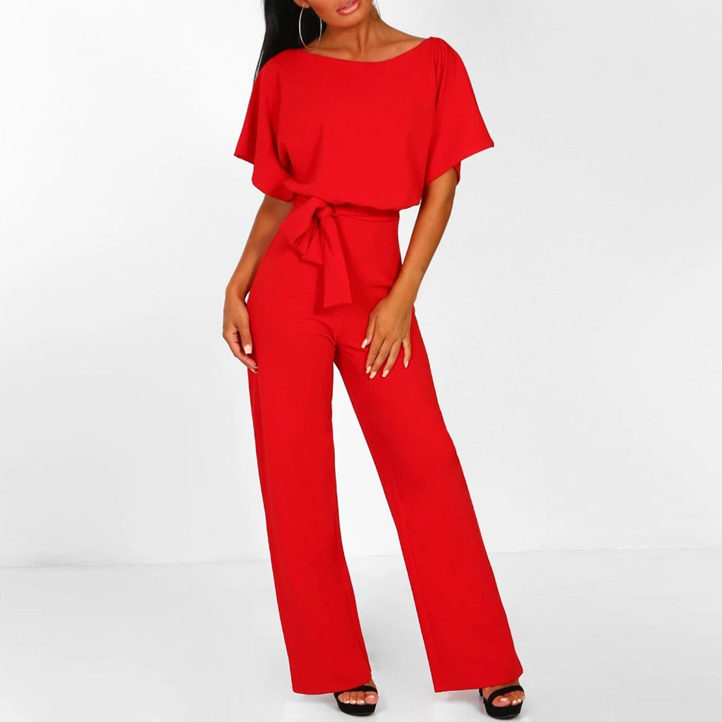 Jumpsuit - stijlvolle chique damesjumpsuit met riem