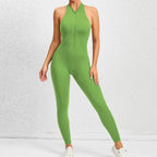 Yoga fitness jumpsuit - mouwloze stretch shapewear met buikcontrole en liftende pasvorm - Bakkermode.nl