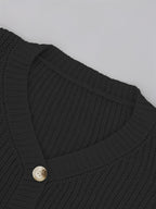 Gebreide cardigan - vrouwelijke chunky knit button-up sweater