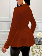 Dames textured blazer met lange mouwen - stijlvolle kantooroutfit