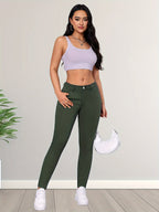 Groene hoge taille skinny jeans - flatterende pasvorm voor elke gelegenheid