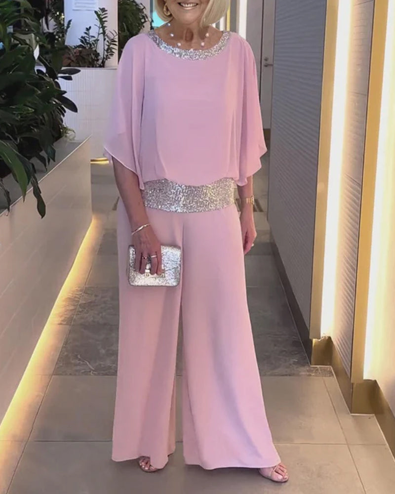 Vrouwen elegante jumpsuit - stijlvolle loungeoutfit voor avondgelegenheden, flatterende pasvorm, ademende stof