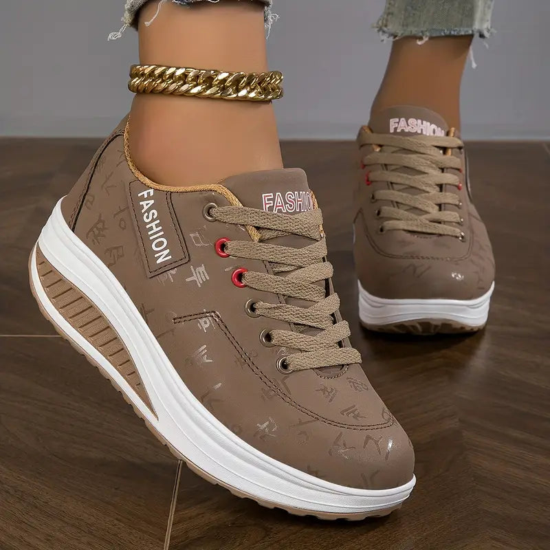 Fashion sneakers - gezellige grijze dames trainers