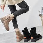 Stijlvolle beige dames winterboots met warme voering en stevige zool – comfortabele enkellaarzen - Bakkermode.nl