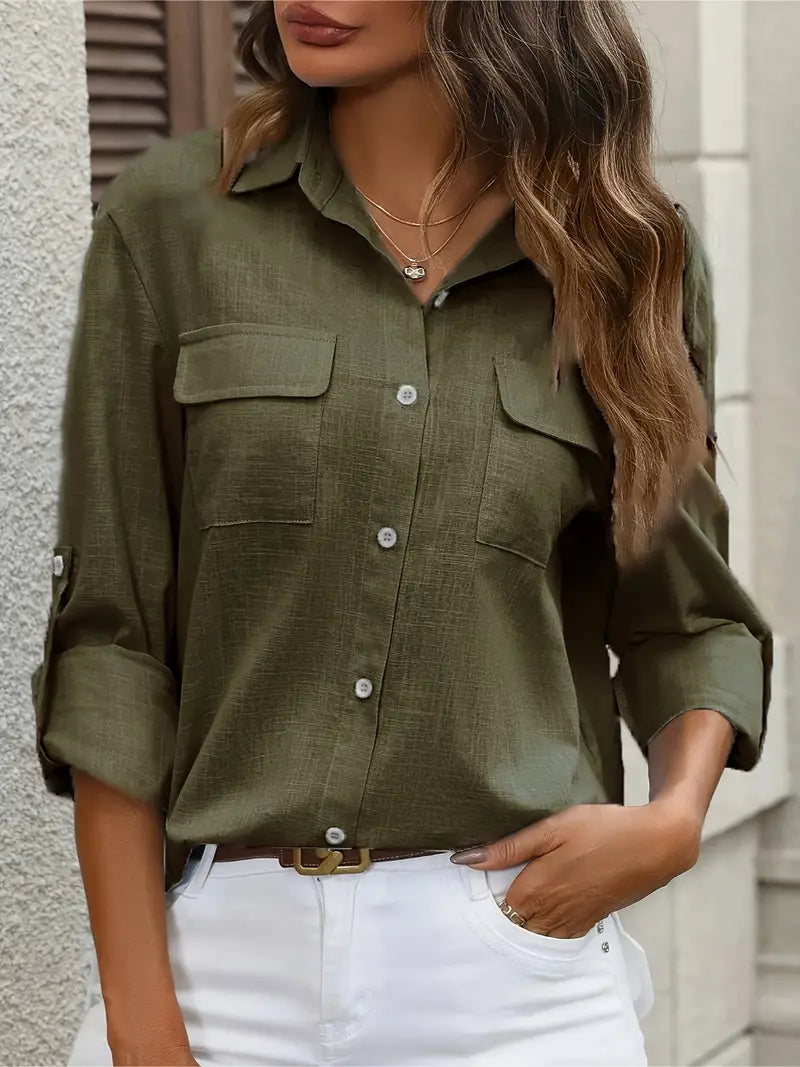 Damesblouse lichte button-up casual - veelzijdige everyday stijl voor vrouwen