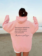 Oversized hoodie met inspirerende quote - casual dames sweatshirt