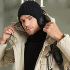 Ontspanningshoed met oorbeschermers - klassieke gebreide damesbeanie