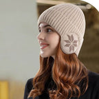 Ontspanningshoed met oorbeschermers - klassieke gebreide damesbeanie