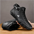 Leren enkellaarsjes - warme fleece gevoerde dames schoenen