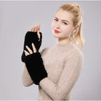 Synthetische bont fingerloze handschoenen - warm en trendy handwear voor dames