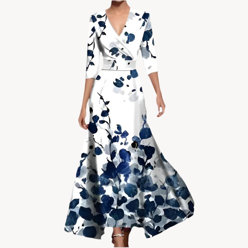 Floral maxi jurk - elegante wikkeljurk voor speciale gelegenheden